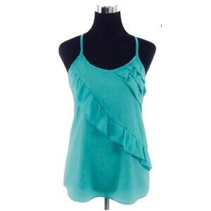 Lush x Urban Outfitters Aqua Blue Ruffled Sleeveless Top